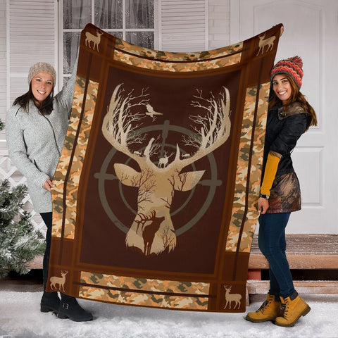 Maxcorners Hunting Camo Vintage Blanket