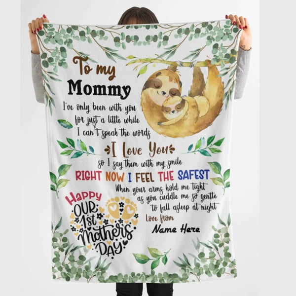 Maxcorners 1st Mother's Day Right Now I Feel The Safest Personalized Name Blanket