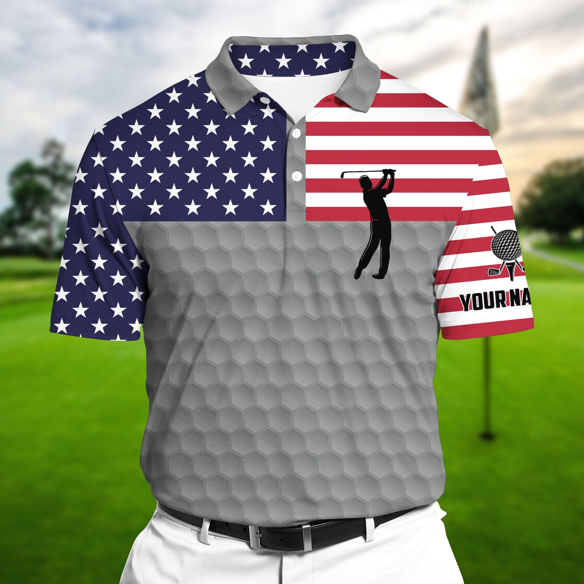 Max Corners Silver Pride Super Cool American Golf Man, Golf Polo Shirt ...