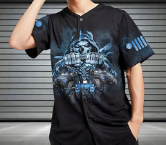 Maxcorners Buckle Up Skull Jeep Jersey Shirt