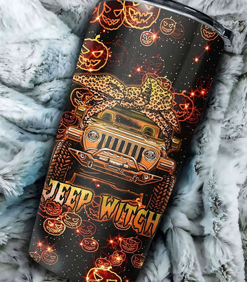 Maxcorners Jeep Witch 3D Over Printed Tumbler