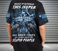 Maxcorners Buckle Up Skull Jeep Jersey Shirt