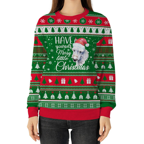 Maxcorners Donkey Have Yourself Merry Little Christmas Sweater