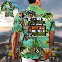 Maxcorners Fishing I'm Not Anti-Social I'd Just Rather Be Fishing Than Talking To You Hawaiian Shirt