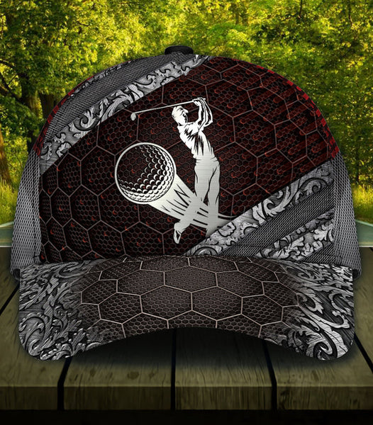 Maxcorners Golf Player Hexagon Graphic All Over Printed Cap