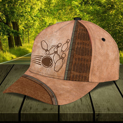 Maxcorners Bowling Pins Brown Classic 3D Cap