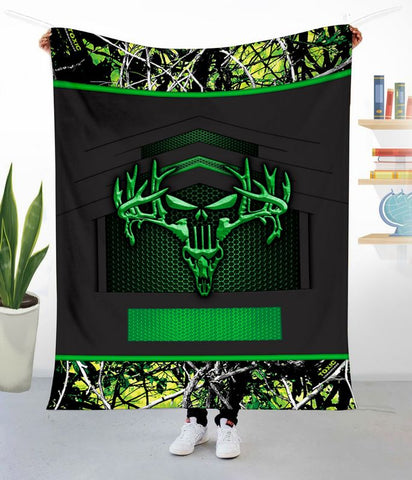 Maxcorners Deer Hunting Camo Punisher Skull Personalized - Blanket