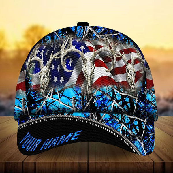 Max Corners Premium Loralle US Skull Deer Hunting Camo Pattern 3D Multicolor Personalized Cap