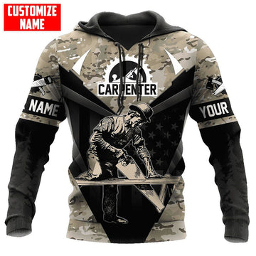 Maxcorners Personalize Camo Black Carpenter 3D All Over Printed HU120