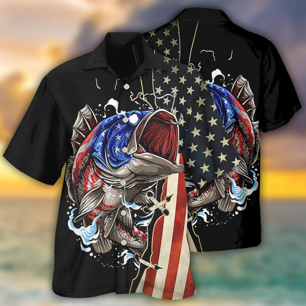 Maxcorners Fishing Patriot Day Hawaiian Shirt