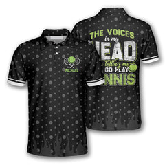 Maxcorners Tennis The Voices in My Head Customized Name All Over Printed Shirt