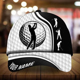 Maxcorners Golf Premium Cool Golfer And Ball Personalized Name All Over Printed Cap