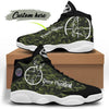 Maxcorners Deer Hunting Camouflage Personalized Name AJD 13 Sneakers