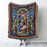 Maxcorners Jesus Christ Family Woven Blanket Tapestry Quilt - Blanket