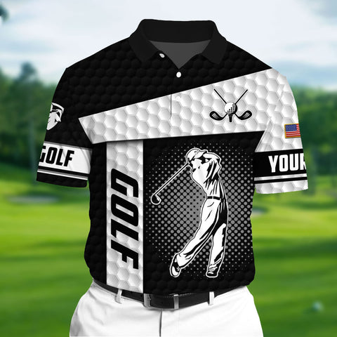 Max Corners Black White Pride Premium Unique Golf Polo 3D For Lovers Multicolor Custom Name Polo