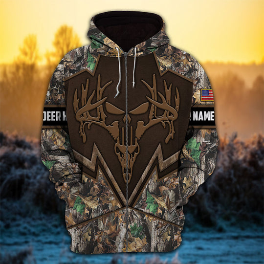 Maxcorners Personalized Beloya Premium Punisher Deer Hunting Hoodies 3D