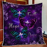 Maxcorners God Faith Hope Love Butterfly Quilt - Blanket