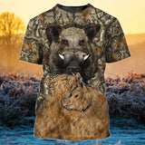 Maxcorners Wild Boar Hunting All Over Printed 3D Shirts