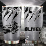 Maxcorners Jeep Metal Style Personalized Name 3D Over Printed Tumbler