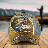 Maxcorners Personalized Fish Camo Appearance Scales Yellow Cap