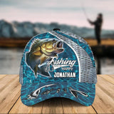 Maxcorners Personalized Fish Camo Appearance Water Blue Cap