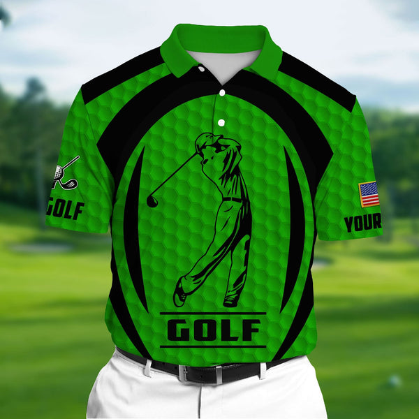 Max Corners Green Pride The Unique Cool Golf 3D Polo Shirts Multicolor Custom Name Polo