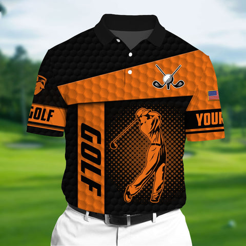 Max Corners Orange Pride Premium Unique Golf Polo 3D For Lovers Multicolor Custom Name Polo