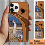 Maxcorners Leather Pattern Personalized Phone Case Goose - Iphone