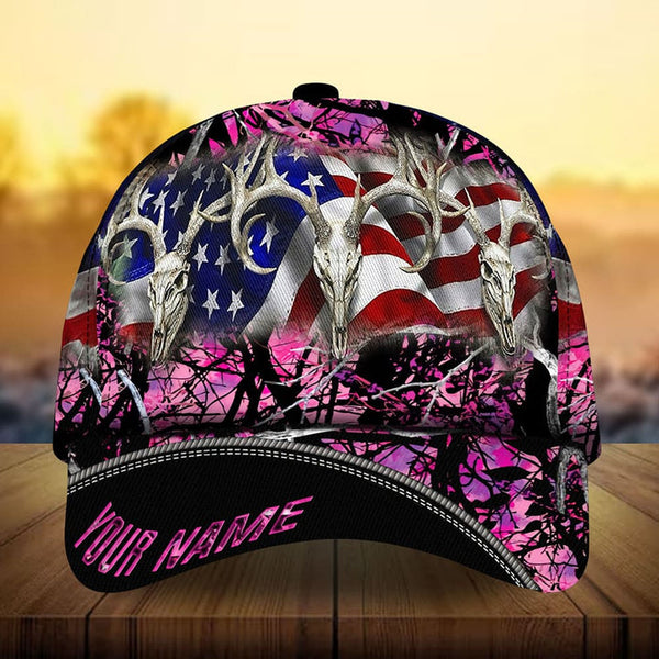 Max Corners Premium Loralle US Skull Deer Hunting Camo Pattern 3D Multicolor Personalized Cap