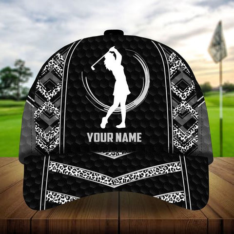 Maxcorners Golf Premium Leopard Personalized Name All Over Printed Cap