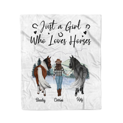 Maxcorners Customer Name Gift For Horse Lover Girl - Blanket