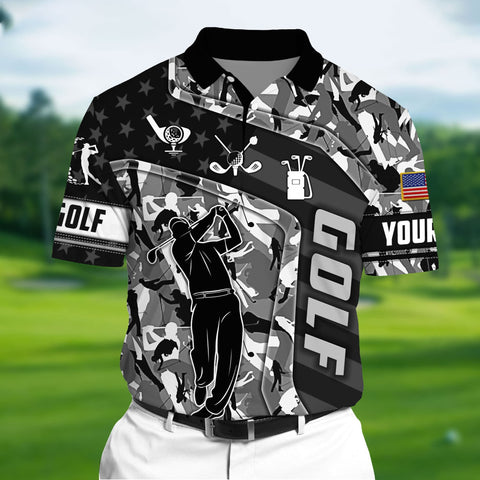 Max Corners Silver Pride Unique Love Golf 3D Polo Golf Pattern Multicolor Custom Name Polo