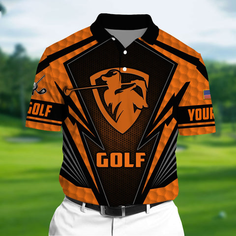 Max Corners Orange Pride Premium Unique Golf 3D Polo For Lovers Multicolor Custom Name Polo