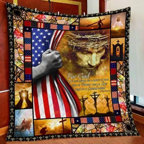 Maxcorners Jesus Christian American Quilt - Blanket