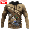 Maxcorners Duck Hunting Personalized Name 3D Over Printed Hoodie