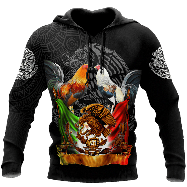 Maxcorners Rooster All Over Printed Red Green Unisex Deluxe Hoodie