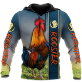 Maxcorners Rooster Unisex Deluxe Colorful Hoodie