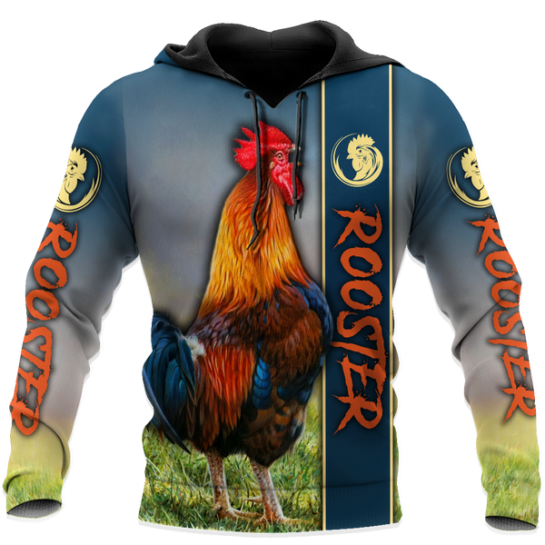 Maxcorners Rooster Unisex Deluxe Colorful Hoodie