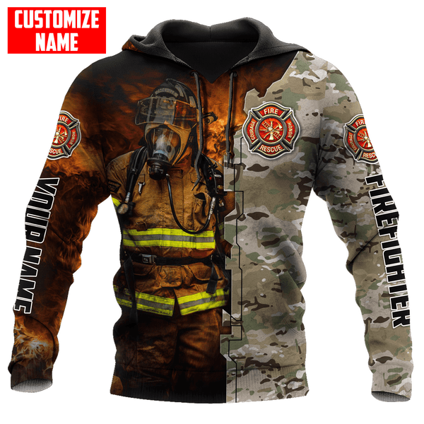 Maxcorners Personalized Name Firefighter Caming Out Of The Smoke Shirt