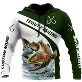 Maxcorners CustomName Trout Gone Fishing Shirts