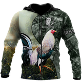 Maxcorners Rooster Unisex Deluxe Green Hoodie