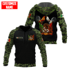 Maxcorners Personalized Name Rooster Solider Background Unisex Hoodie