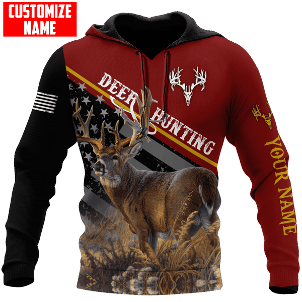 Maxcorners Deer Hunting Personalized Name 3D Over Printed Hoodie