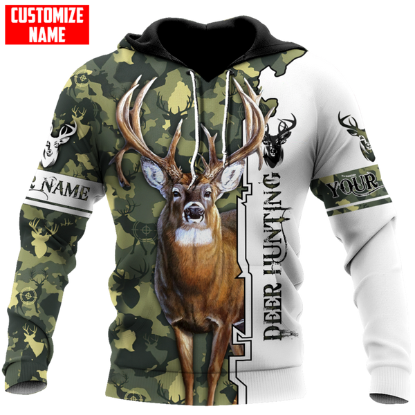 Maxcorners Deer Hunting Personalized 3D Over Printed Hoodie