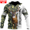 Maxcorners Customized Name Deer Hunting 2 3D Design All Over Printed