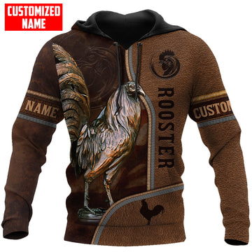 Maxcorners Personalized Name Rooster Strict Unisex Hoodie