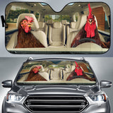Maxcorners Driving RHODE ISLAND RED CHICKEN All Over Printed 3D Sun Shade