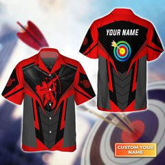 Maxcorners Archery Target Sign Colorful Personalized Name 3D Hawaiian Shirt
