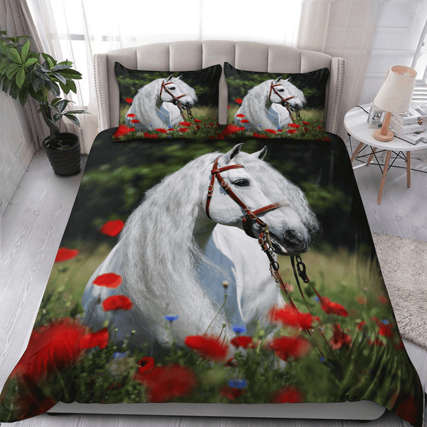 Maxcorners Beautiful White Horse Art 3D Printed - Blanket