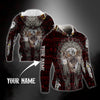 Maxcorners Personalized 3D Zip Hoodie Native American Wolf 3D